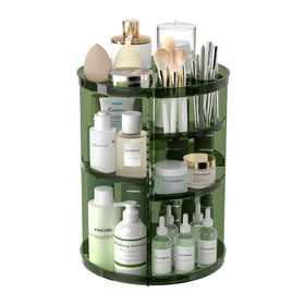 Jiavarry Rotating Makeup Organizer clear green front view