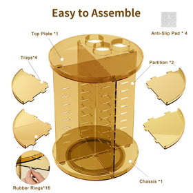 Jiavarry Rotating Makeup Organizer close-up of rotating base