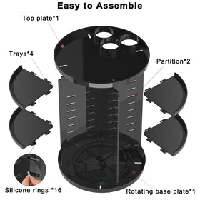 Jiavarry Rotating Makeup Organizer demonstrating smooth rotation