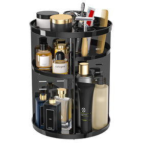 Jiavarry Rotating Makeup Organizer front view with 8 adjustable layers
