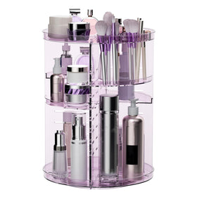 Jiavarry Rotating Makeup Organizer front view with adjustable layers