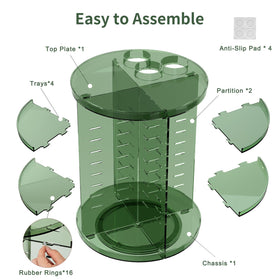 Jiavarry Rotating Makeup Organizer in a bathroom setting