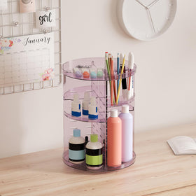 Jiavarry Rotating Makeup Organizer in clear purple colour