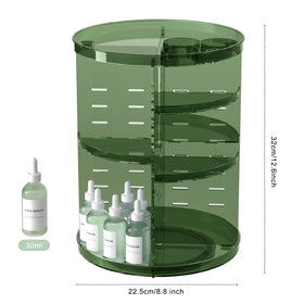 Jiavarry Rotating Makeup Organizer with makeup brushes and lipsticks