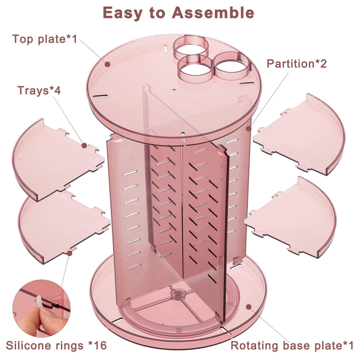 Jiavarry Rotating Makeup Organizer with perfume tray