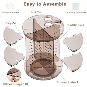 Jiavarry Rotating Makeup Organizer with perfumes and lipsticks
