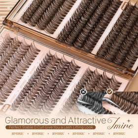 JIMIRE Brown Lash Clusters 100D style close-up