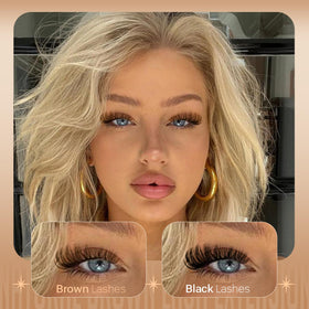 JIMIRE Brown Lash Clusters 80D style close-up