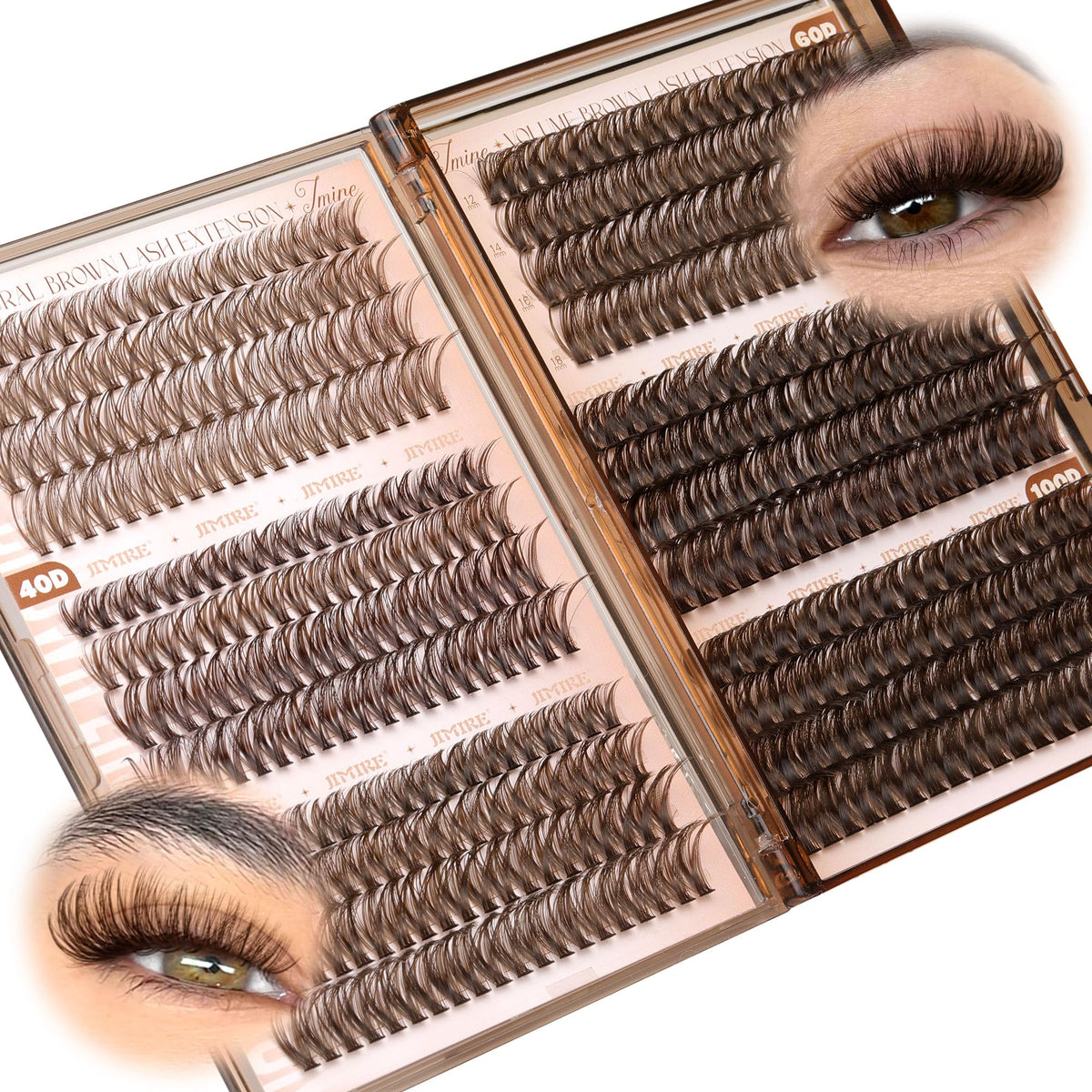 JIMIRE Brown Lash Clusters packaging front view