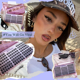 JIMIRE lash clusters displayed in a beauty kit