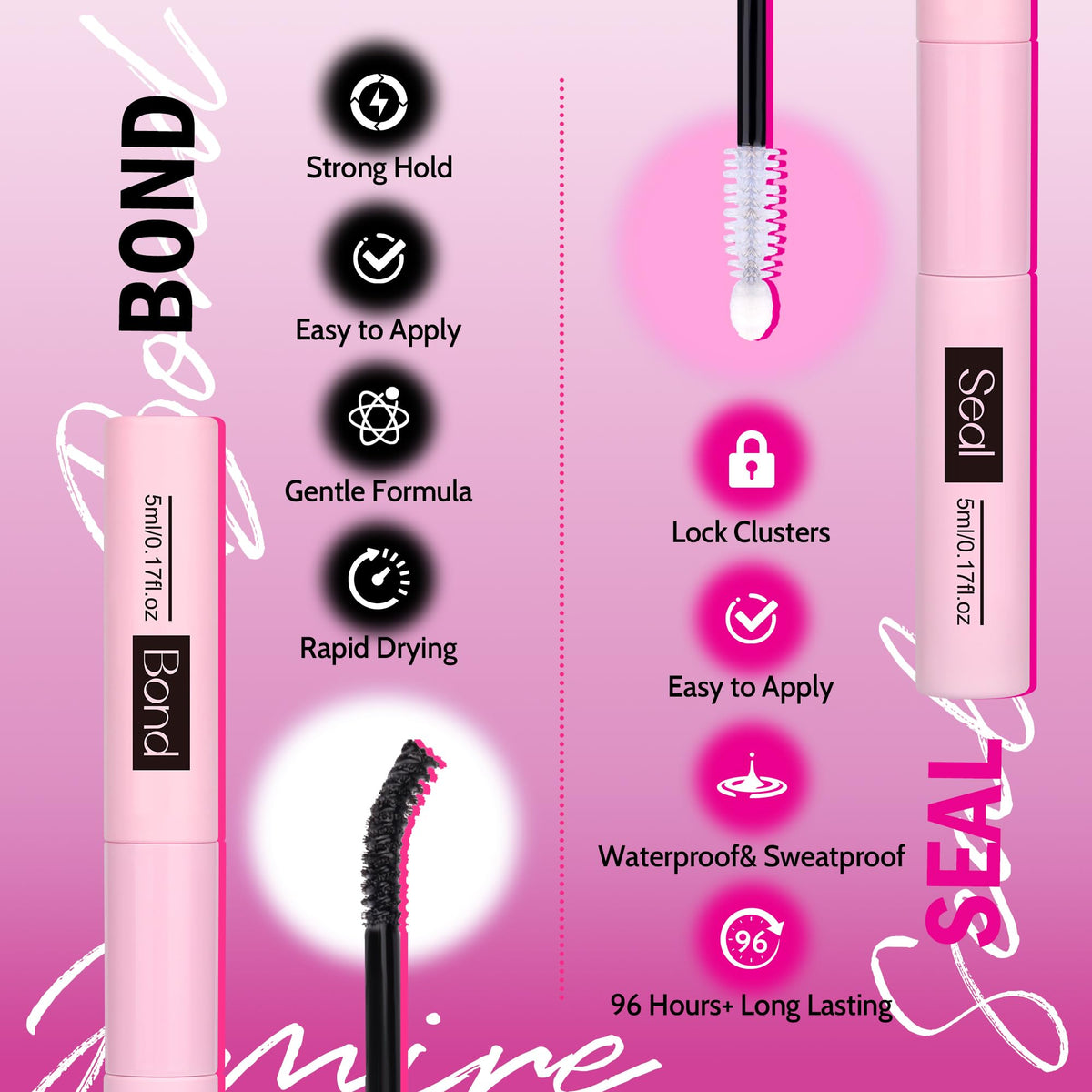 JIMIRE lash clusters kit showcasing different lash lengths