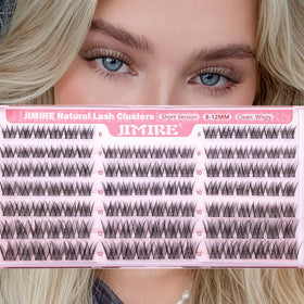 JIMIRE lash clusters with mascara for blended look