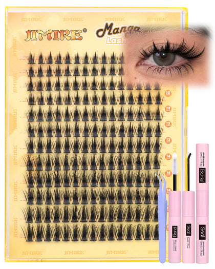 JIMIRE Natural Lash Clusters Kit with 180 pieces and packaging