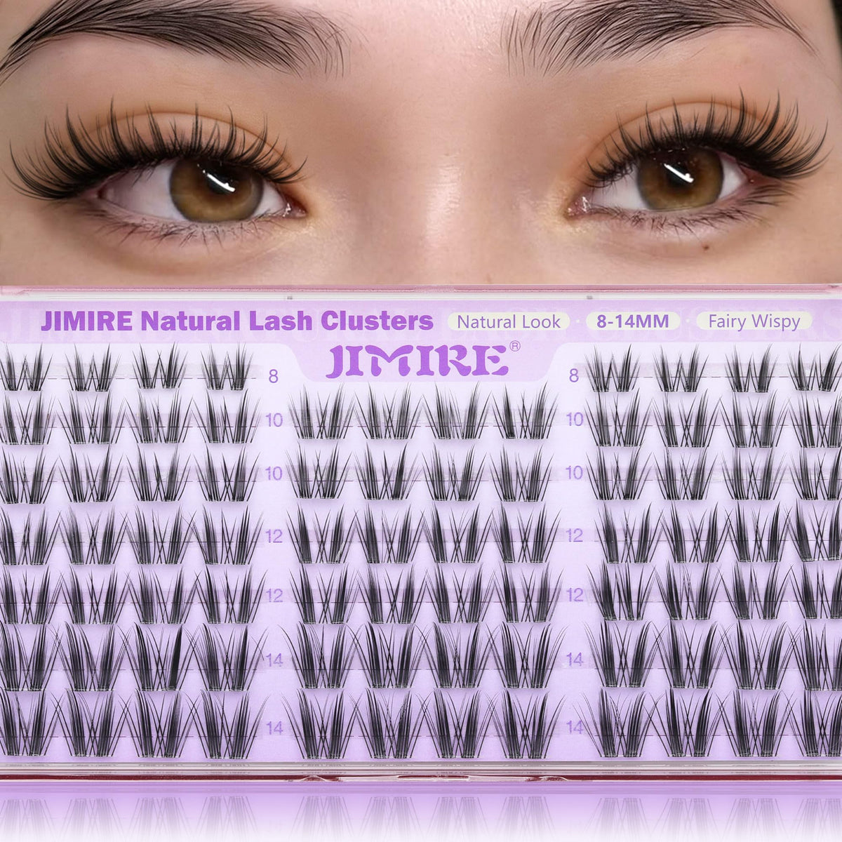 JIMIRE Wispy Lash Clusters front view with packaging