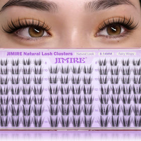 JIMIRE Wispy Lash Clusters front view with packaging