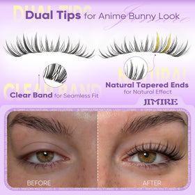 JIMIRE Wispy Lash Clusters side view showing design
