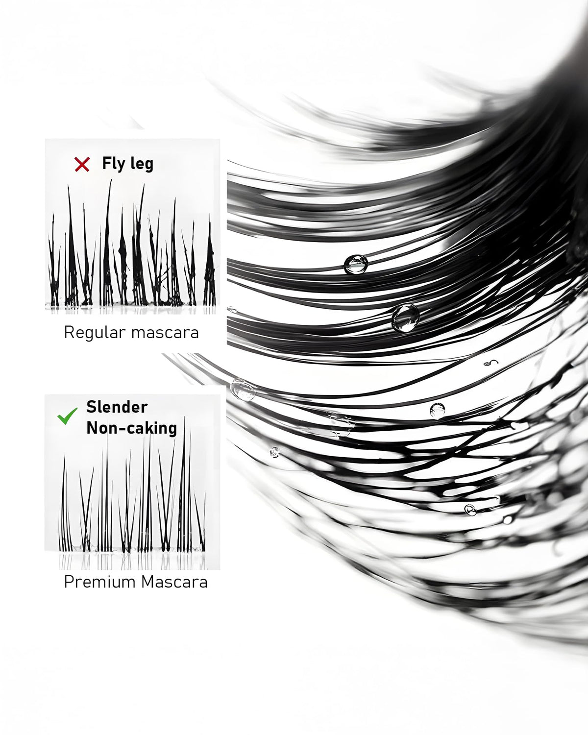 Jiodama mascara applied on lashes showing volume