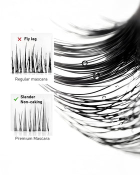 Jiodama mascara applied on lashes showing volume
