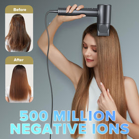 JITOOW Hair Dryer with diffuser attachment in use