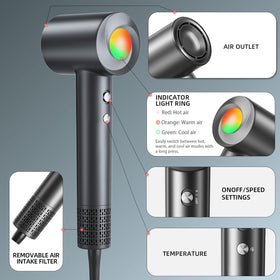JITOOW Hair Dryer with precision nozzle for styling