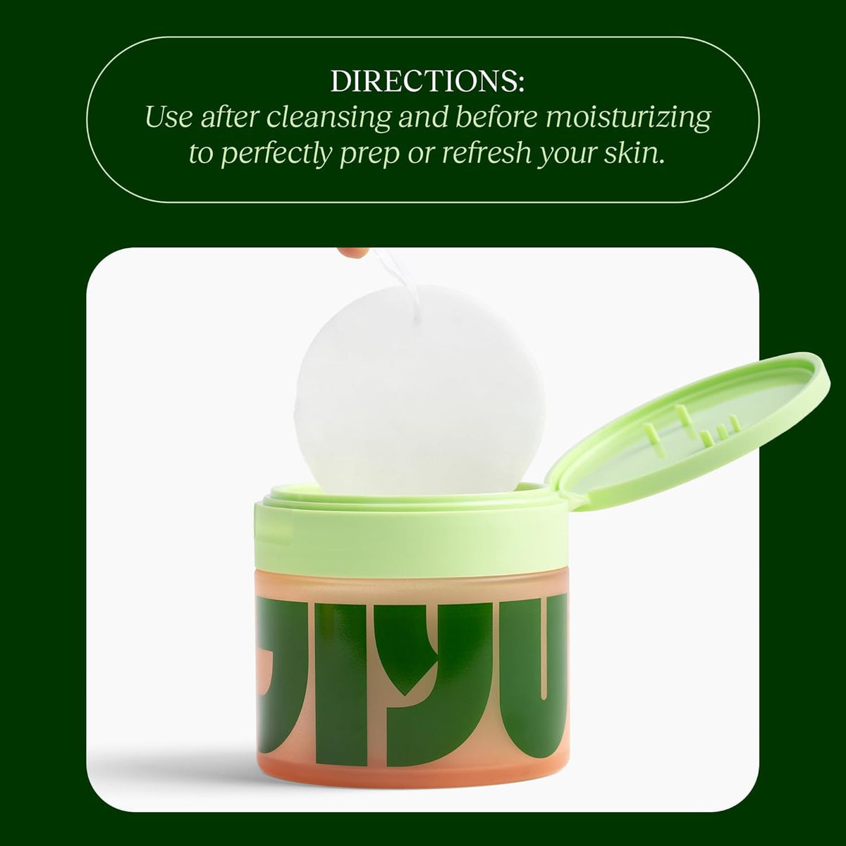 JIYU Toning Polish Pads with skincare routine setup