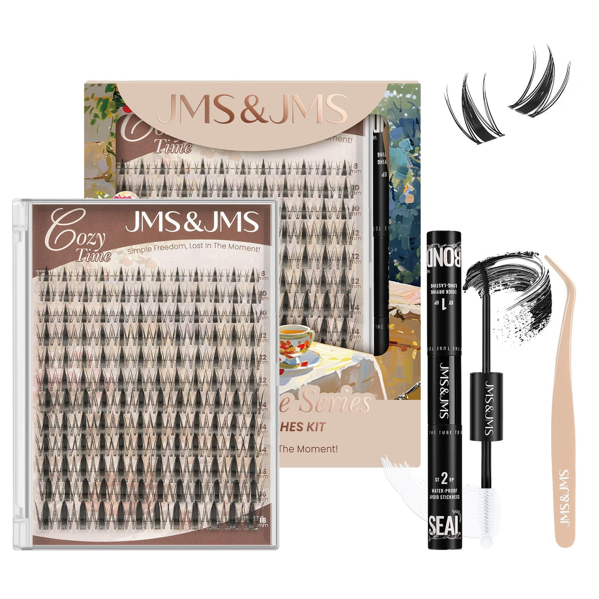 JMS&JMS Fairy Lash Clusters Kit with 144 pieces and accessories