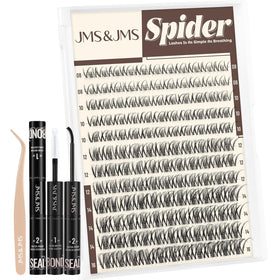 JMS&JMS Spider Lash Clusters Kit front view with various lash lengths