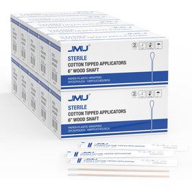 JMU 6 Inch Sterile Cotton Tipped Applicators front view