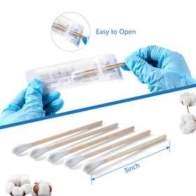 JMU cotton swabs in use for cleaning electronics