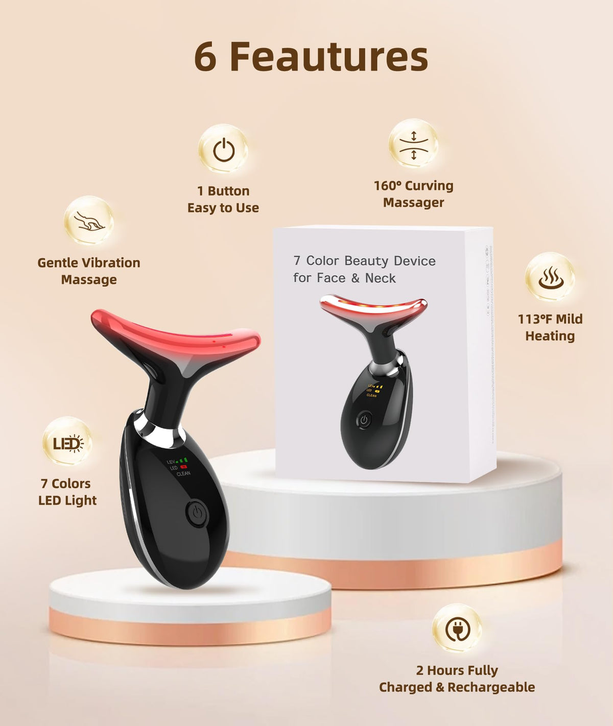 Jobazok Facial Massager showing USB cable and user manual