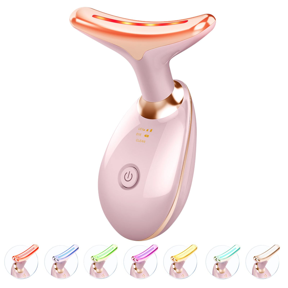 Jobazok Red Light Therapy Facial Massager front view in pink