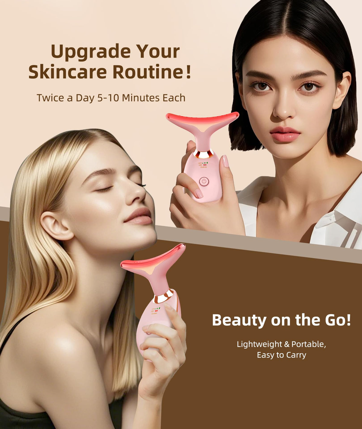 Jobazok Red Light Therapy Facial Massager in use on face