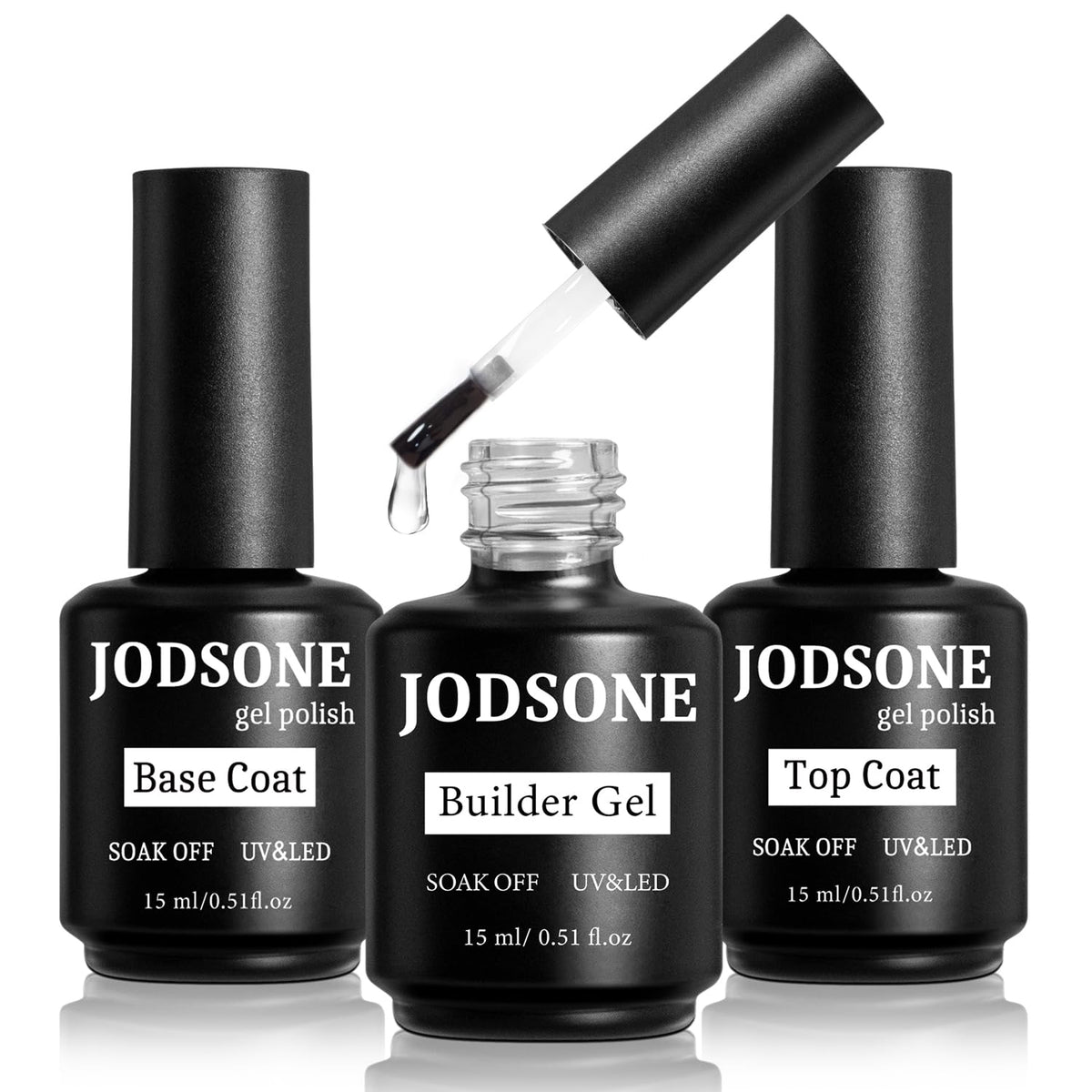 JODSONE 15ml Base Coat Top Coat and Builder Gel set front view