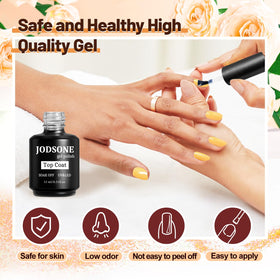 JODSONE 15ML Nail Primer Base Coat Top Coat Set with user manual