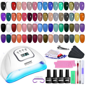 JODSONE 32 Colours Jelly Gel Nail Polish Kit with UV light and tools