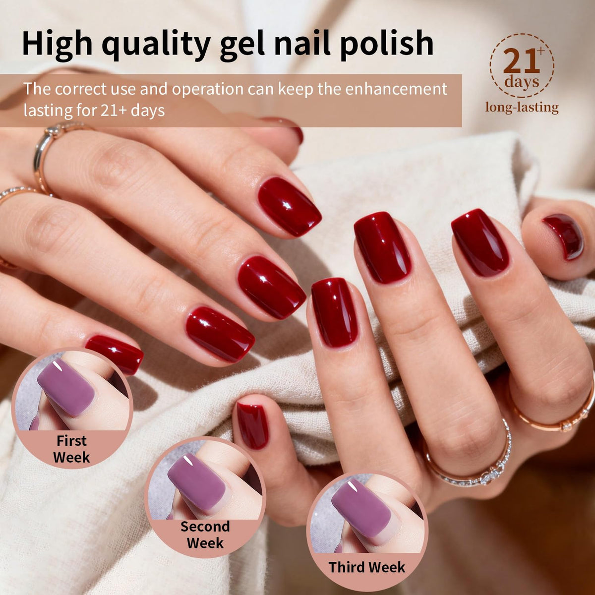 JODSONE base coat and top coat bottles for gel nails