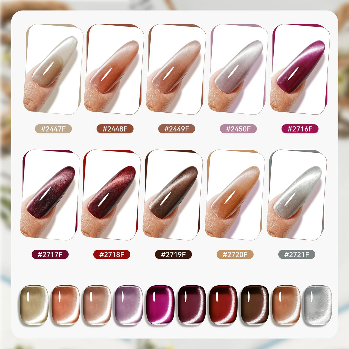 JODSONE Cat Eye Gel Nail Polish in purple shade with shimmer