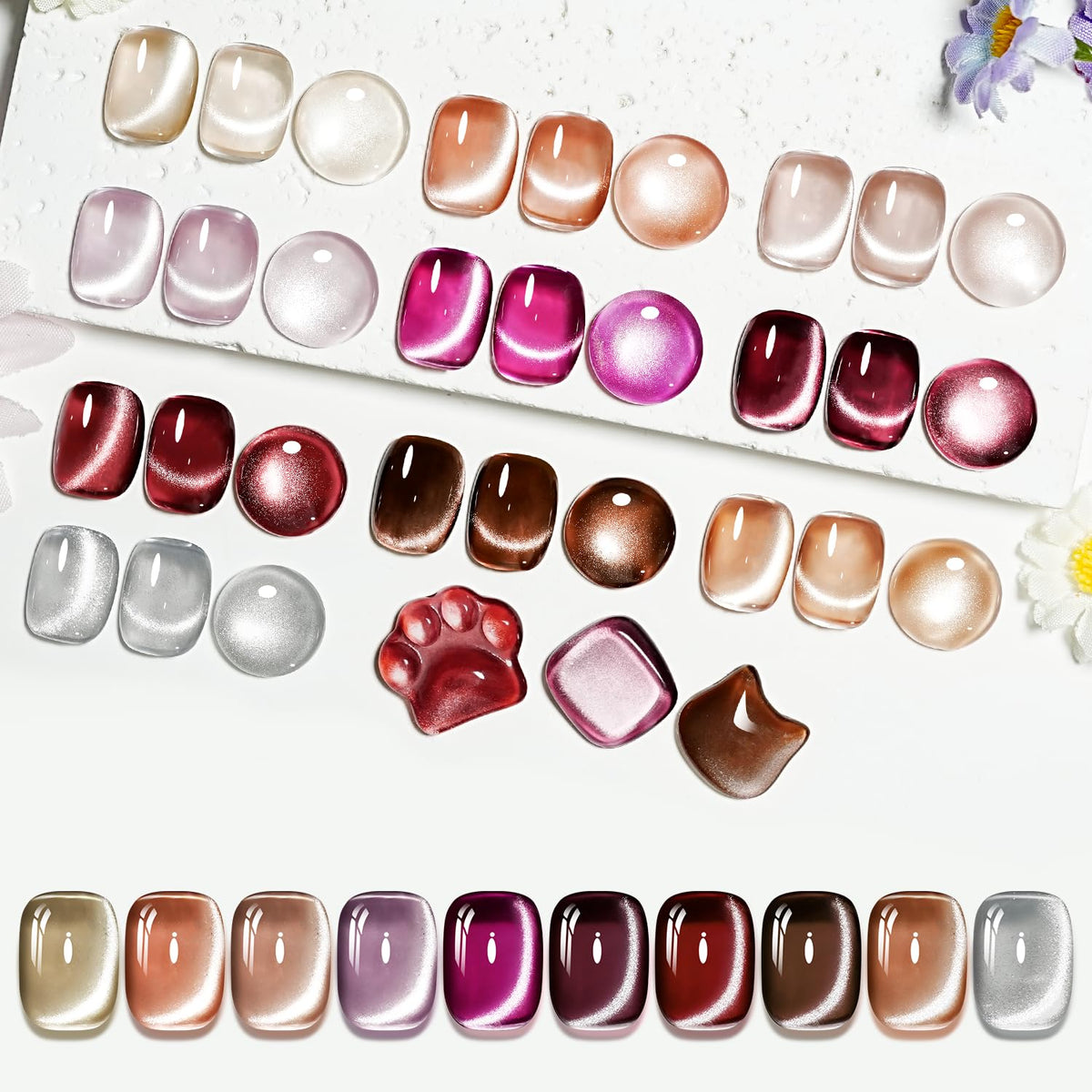 JODSONE Cat Eye Gel Nail Polish Set with 10 bottles and accessories