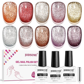JODSONE Cat Eye Gel Nail Polish Set with 10 bottles and accessories