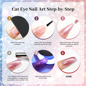 JODSONE Cat Eye Gel Nail Polish Set with round magnets