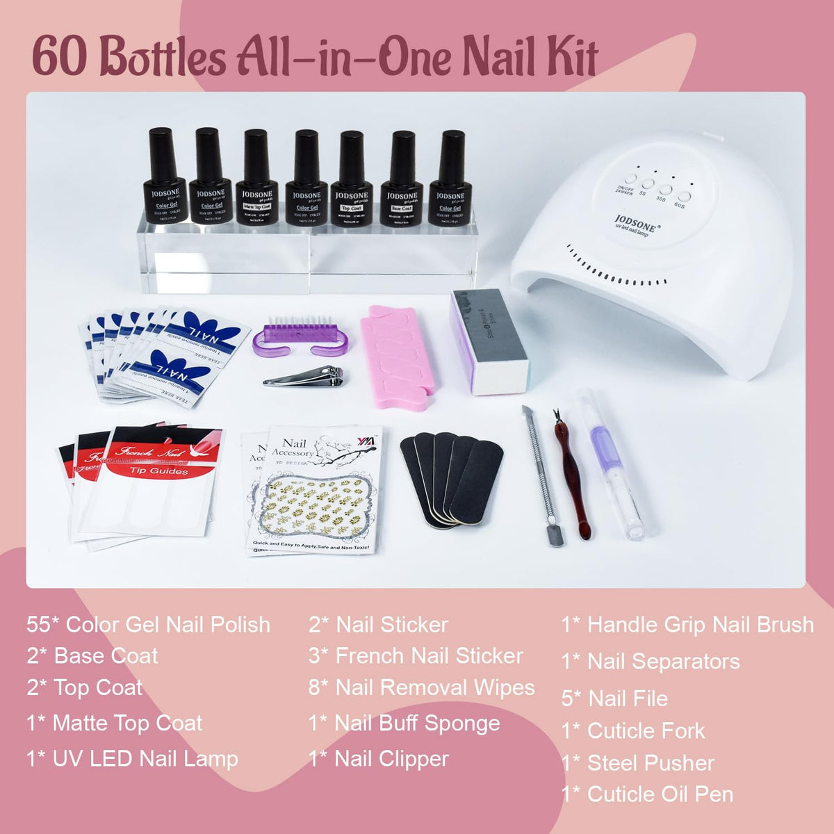 JODSONE Gel Nail Polish base and top coat bottles