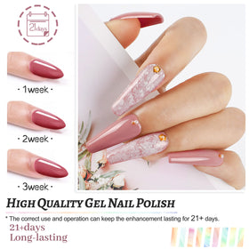 JODSONE gel nail polish bottles arranged by colour
