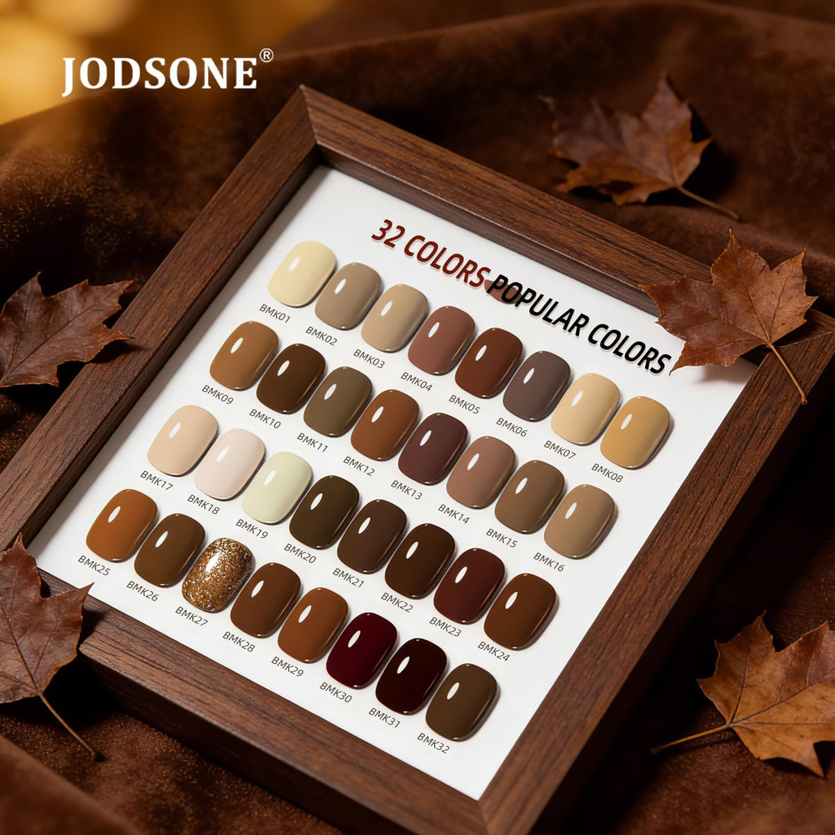 JODSONE gel nail polish bottles in various autumn shades