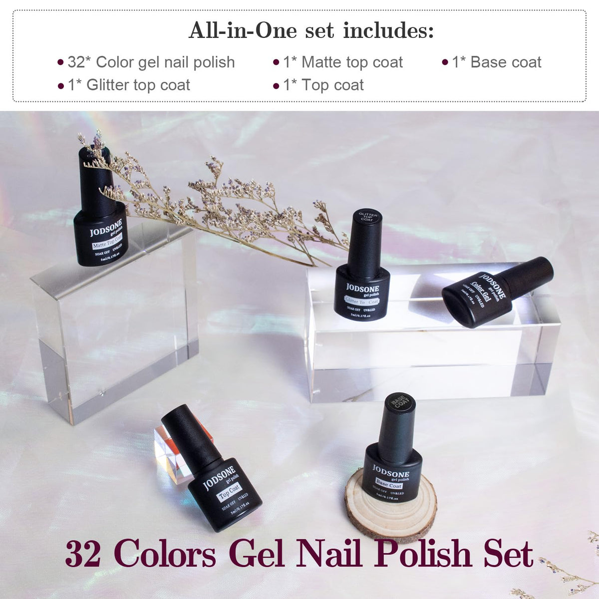 JODSONE Gel Nail Polish close-up of shiny glitter finish