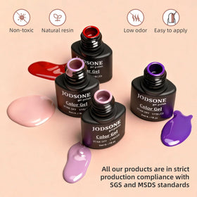 JODSONE gel nail polish in use on nails with UV lamp