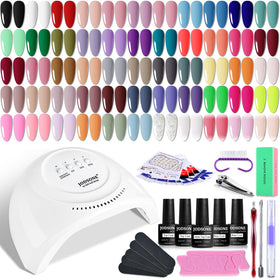 JODSONE Gel Nail Polish Kit 60 PCS with UV lamp and nail tools