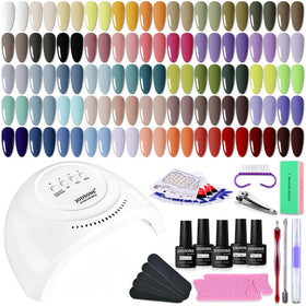 JODSONE Gel Nail Polish Kit 60 PCS with UV lamp and nail tools