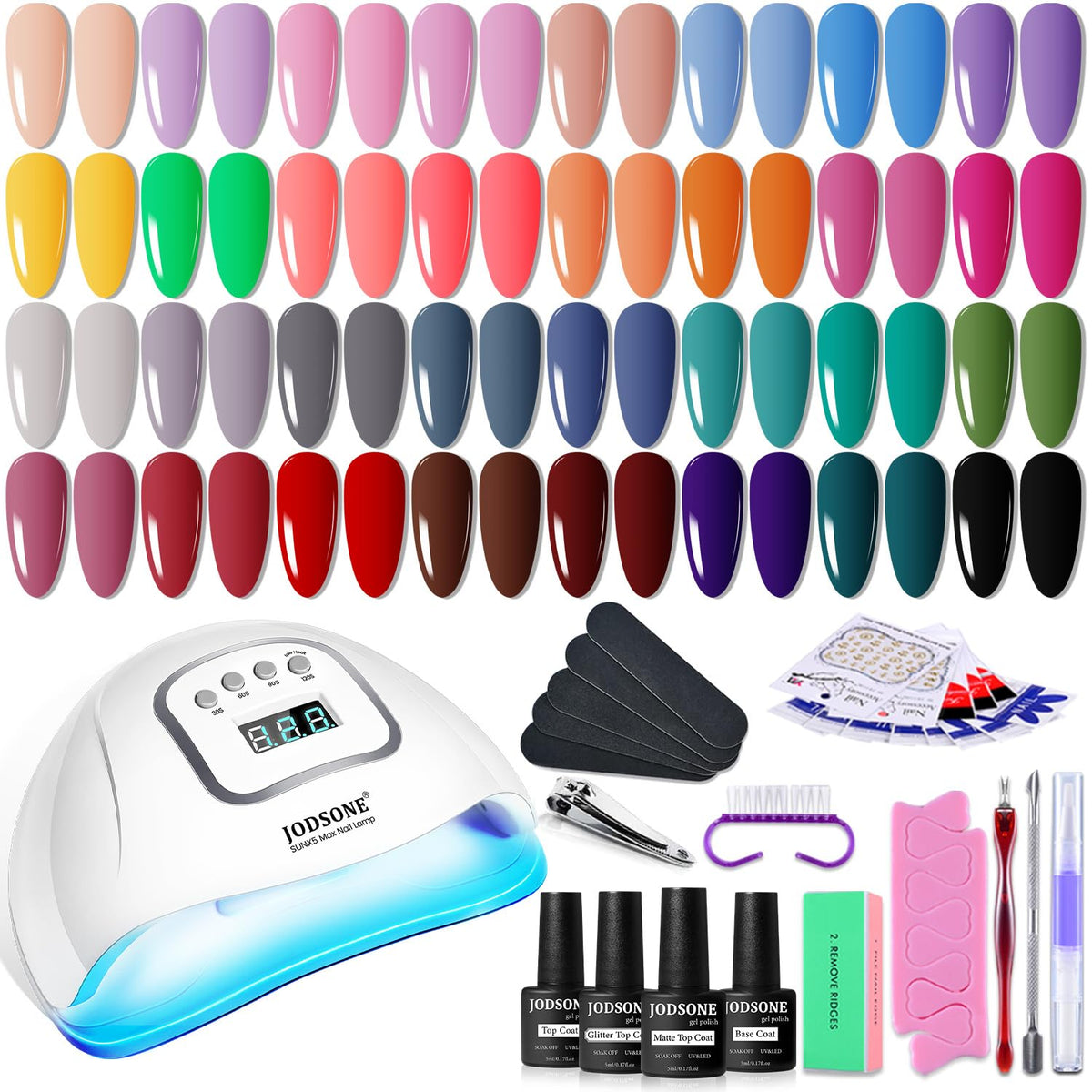 JODSONE Gel Nail Polish Kit with 32 colourful gel polish bottles