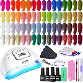 JODSONE Gel Nail Polish Kit with 32 colours and UV lamp