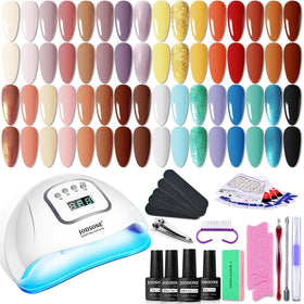 JODSONE Gel Nail Polish Kit with 32 colours and UV lamp